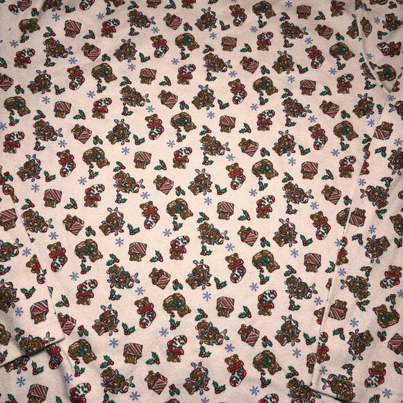 Holly Time Vintage Christmas Turtleneck Teddy Bear Print Sweater Large - Picture 6 of 6